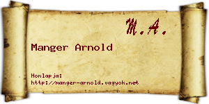 Manger Arnold névjegykártya